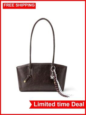 Vintage East West Shoulder Bag with Adjustable Knot Strap, Faux Leather,
